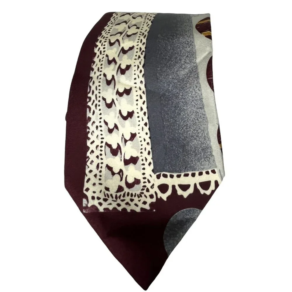Bruno Marchesi 100% Silk Art Deco Men's Luxury Necktie Italian Vintage - Picture 1 of 8